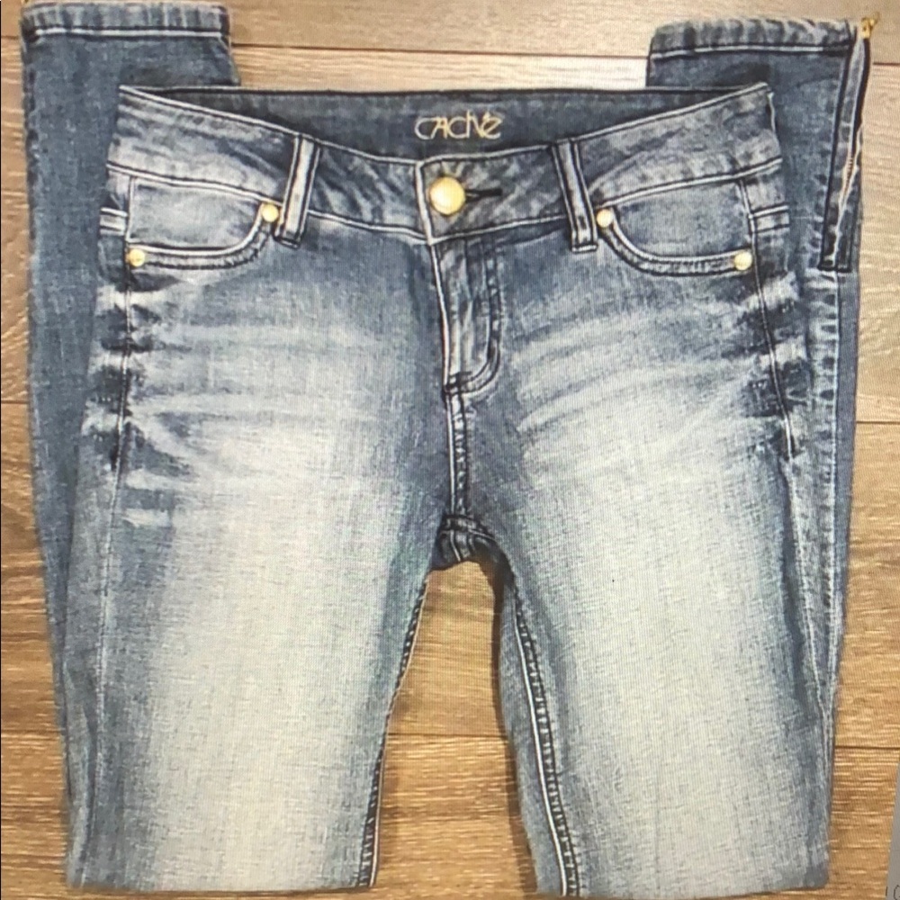 ❤ CACHE SKINNY JEANS / JEGGINGS, ZIP HEM, 0 (25)
